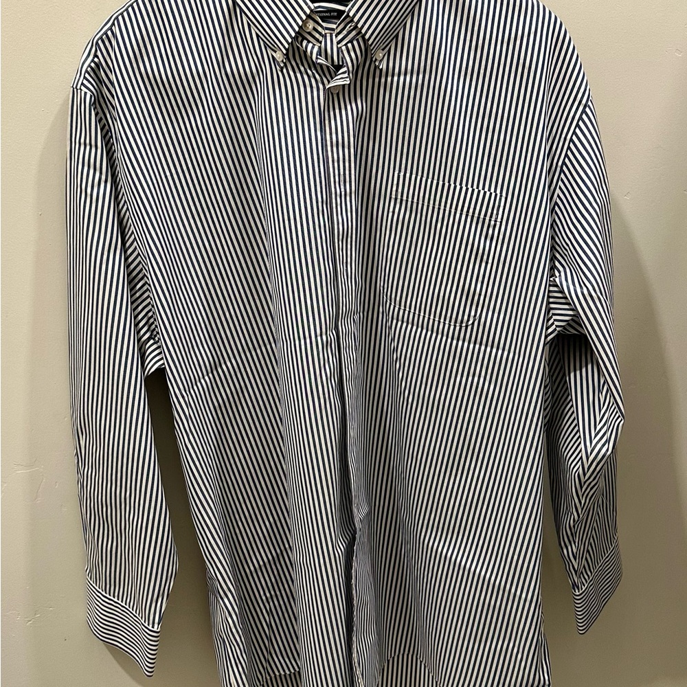 Nordstrom Men's Blue and White Striped Shirt
